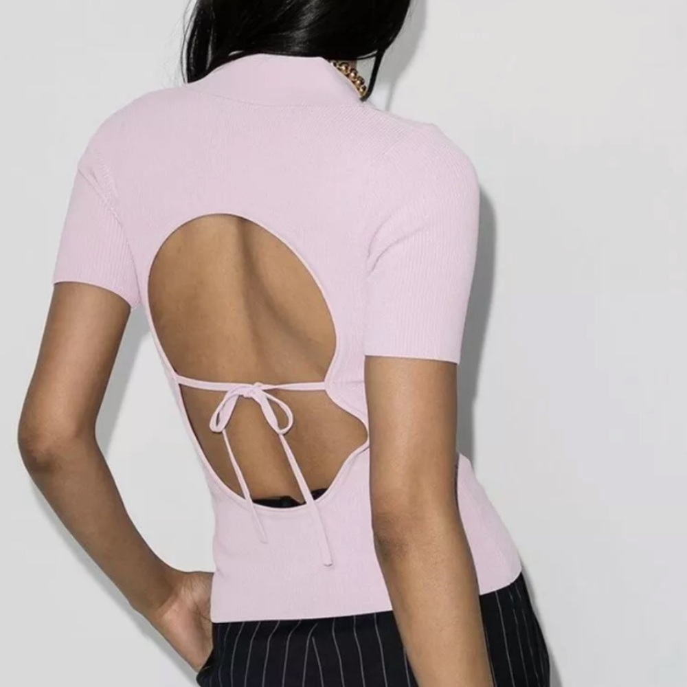 Jacquemus Pink Open Back Polo